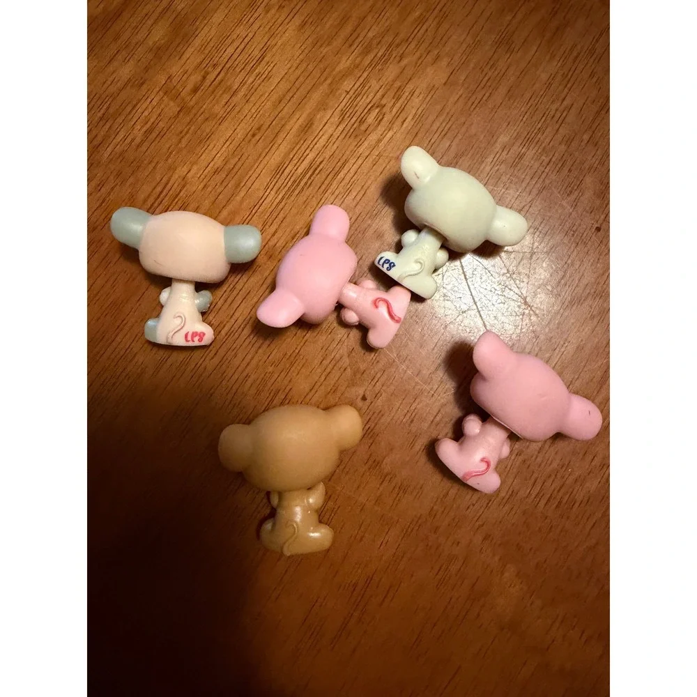 Littlest Pet Shop Mouse Lot of 5 Vintage Hasbro LPS Mice Pink Tan Cream Figures